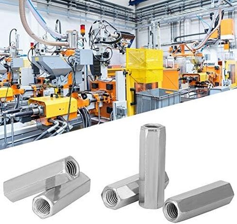 Marhynchus 5 قطع صواميل توصيل سداسية طويلة الأكمام من الفولاذ الكربوني M10 مثبتات ملولبة (M10*40 * 13 مم) أجزاء تثبيت صامولة صواميل قضيب سداسي صواميل مثبتات ملولبة قضيب صامولة طويل in Kuwait