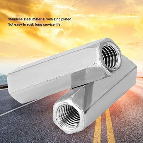 Marhynchus 5 قطع صواميل توصيل سداسية طويلة الأكمام من الفولاذ الكربوني M10 مثبتات ملولبة (M10*40 * 13 مم) أجزاء تثبيت صامولة صواميل قضيب سداسي صواميل مثبتات ملولبة قضيب صامولة طويل in Kuwait