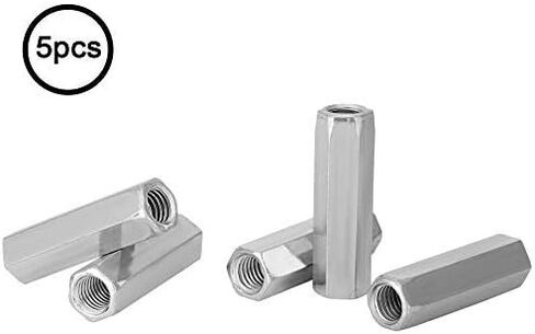 Marhynchus 5 قطع صواميل توصيل سداسية طويلة الأكمام من الفولاذ الكربوني M10 مثبتات ملولبة (M10*40 * 13 مم) أجزاء تثبيت صامولة صواميل قضيب سداسي صواميل مثبتات ملولبة قضيب صامولة طويل in Kuwait