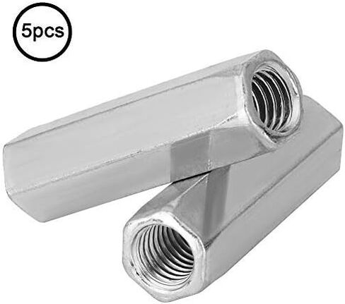 Marhynchus 5 قطع صواميل توصيل سداسية طويلة الأكمام من الفولاذ الكربوني M10 مثبتات ملولبة (M10*40 * 13 مم) أجزاء تثبيت صامولة صواميل قضيب سداسي صواميل مثبتات ملولبة قضيب صامولة طويل in Kuwait