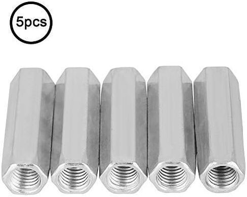 Marhynchus 5 قطع صواميل توصيل سداسية طويلة الأكمام من الفولاذ الكربوني M10 مثبتات ملولبة (M10*40 * 13 مم) أجزاء تثبيت صامولة صواميل قضيب سداسي صواميل مثبتات ملولبة قضيب صامولة طويل in Kuwait