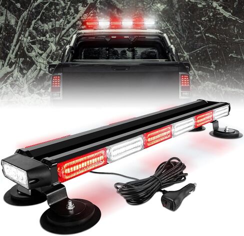 ASPL 26 بوصة 126 LED على السطح أضواء ستروب للطوارئ شريط مزدوج الجانب وامض تحذير للسلامة مستشار المرور شريط ضوء خطر محراث الثلج للشاحنات والمركبات وسحب البناء (العنبر/الأبيض) in Kuwait
