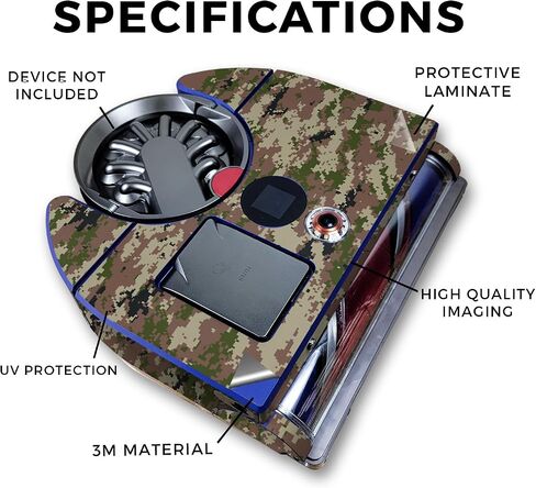 Carbon Fiber Skin Compatible with Dyson 360 Vis Nav - Black Modern Camo - Premium 3M Vinyl Protective Wrap Decal Cover - Easy to Apply | Crafted in The USA by MightySkins in Saudi Arabia