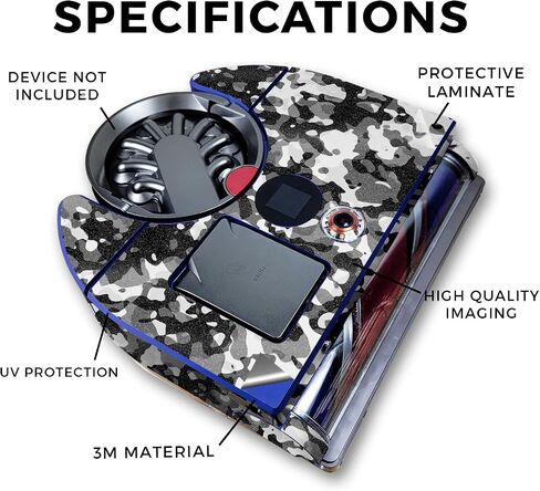 Carbon Fiber Skin Compatible with Dyson 360 Vis Nav - Black Modern Camo - Premium 3M Vinyl Protective Wrap Decal Cover - Easy to Apply | Crafted in The USA by MightySkins in Saudi Arabia