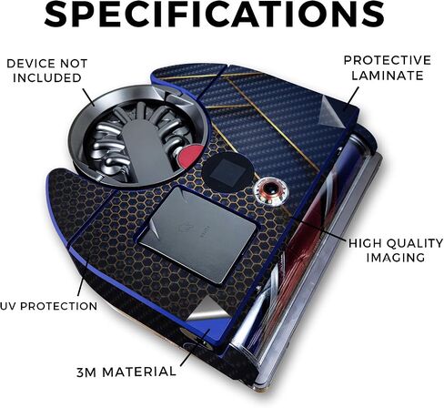 Carbon Fiber Skin Compatible with Dyson 360 Vis Nav - Dark Shimmer Marble - Premium 3M Vinyl Protective Wrap Decal Cover - Easy to Apply | Crafted in The USA by MightySkins in Kuwait