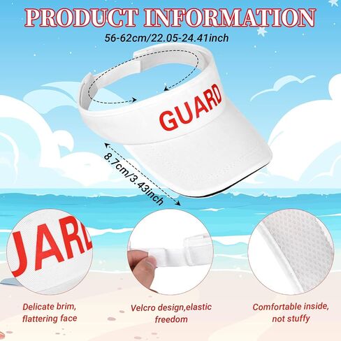 4 Pcs Guard Costume Set Include White Printed Hat Fanny Pack Whistle and Sunglasses for Adults Beach Dress Up in Saudi Arabia