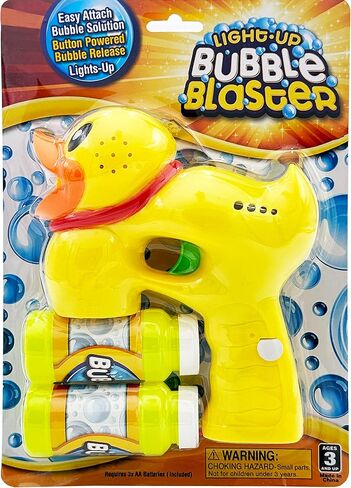 The Dreidel Company Light Up Ducky Bubble Blaster Gun Set, Includes Two Bubble Bottles and Batteries, Outdoor, Indoor Toys for Kids Fun, Gift Idea, Party Favor in Saudi Arabia