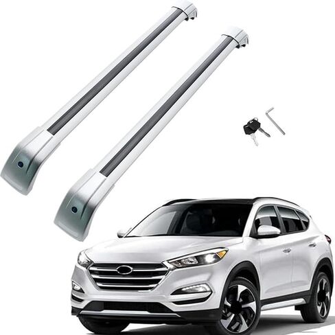 MotorFansClub Roof Rack Cross Bars Fit for Hyundai Tucson 2016 2017 2018 2019 2020 2021 Baggage Cargo Luggage Aluminum (2 PCS) in Kuwait