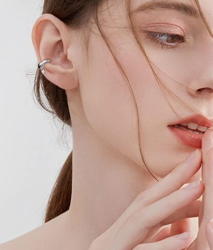 Star CZ Ear Cuff Wrap Clip On Earrings for Women Girls Non Pierced 18K Real Gold Plated Fashion Cute Minimalist Fake Small Hoop Huggie Cartilage Earring Hypoallergenic Gifts 1Pc in Saudi Arabia