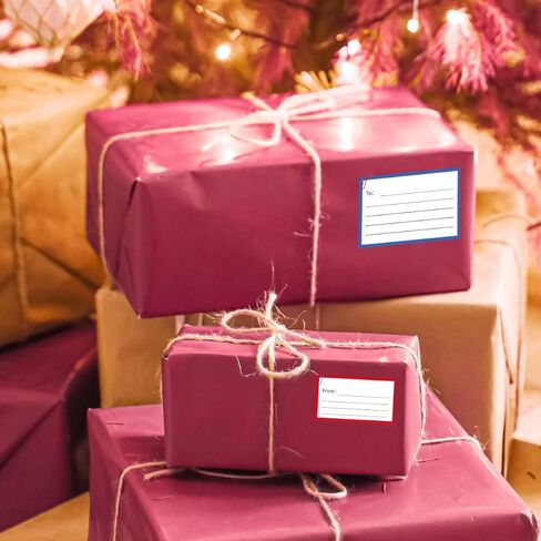 من ملصقات بريدية لعنوان الإرجاع، 50 ورقة فارغة ملصق شحن البريد ملصقات مضمونة بالبريد مقاس 3.5 × 4.5 بوصة خط يدوي ذاتي اللصق من/إلى علامات العنوان لحزمة المدرسة والمكتب المنزلي in Kuwait