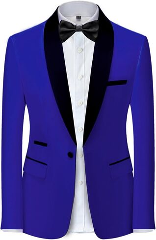 Men's Casual Slim Fit Blazer, One Button Shawl Lapel Jacket, Lightweight Tuxedo for Dinner Prom Party Wedding in Saudi Arabia