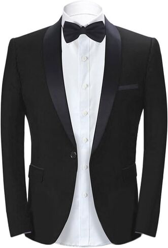 Men's Casual Slim Fit Blazer, One Button Shawl Lapel Jacket, Lightweight Tuxedo for Dinner Prom Party Wedding in Saudi Arabia