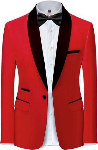 Men's Casual Slim Fit Blazer, One Button Shawl Lapel Jacket, Lightweight Tuxedo for Dinner Prom Party Wedding in Saudi Arabia