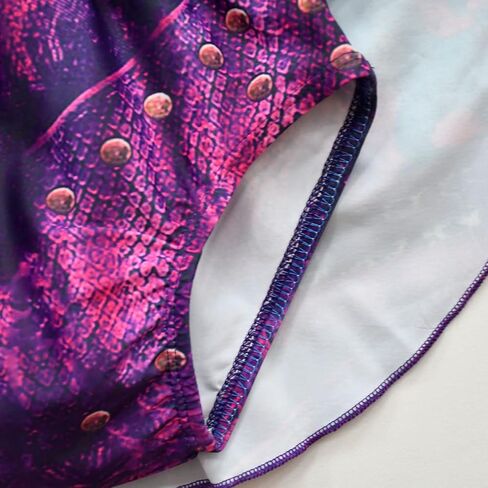 بدلة استحمام للفتيات من أحفاد، طقم بيكيني مكون من قطعتين من ملابس السباحة للأميرة اللطيفة (8-9 سنوات، أرجواني) in Kuwait