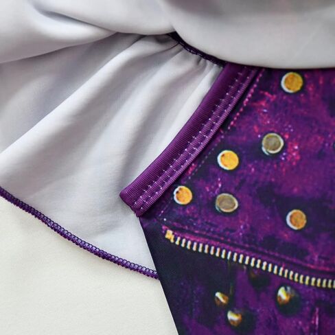 بدلة استحمام للفتيات من أحفاد، طقم بيكيني مكون من قطعتين من ملابس السباحة للأميرة اللطيفة (8-9 سنوات، أرجواني) in Kuwait