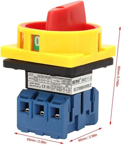 Rotary Cam Changeover Switch 25A/32A 3-Pole 2-Position Load Circuit Breaker Switch Rotary Cam On-Off Power Switch(32A) in Saudi Arabia