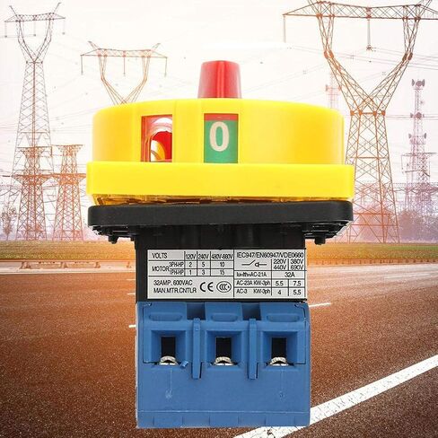 Rotary Cam Changeover Switch 25A/32A 3-Pole 2-Position Load Circuit Breaker Switch Rotary Cam On-Off Power Switch(32A) in Saudi Arabia