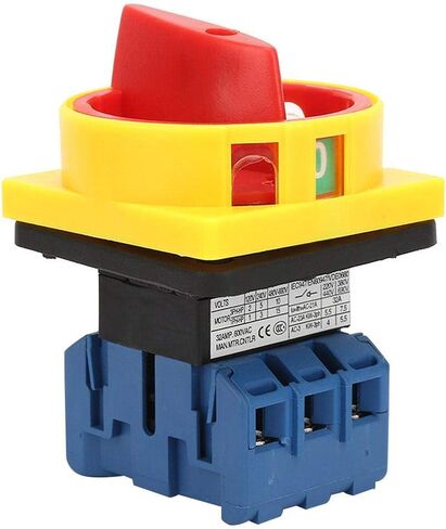 Rotary Cam Changeover Switch 25A/32A 3-Pole 2-Position Load Circuit Breaker Switch Rotary Cam On-Off Power Switch(32A) in Saudi Arabia