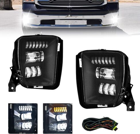 Fog Lights Compatible With 2013-2018 Ram 1500 & 2019-2021 Ram 1500 Classic Pickup Truck, A Pair of Front Bumper Driving Lamps with Smoked Lens in Saudi Arabia