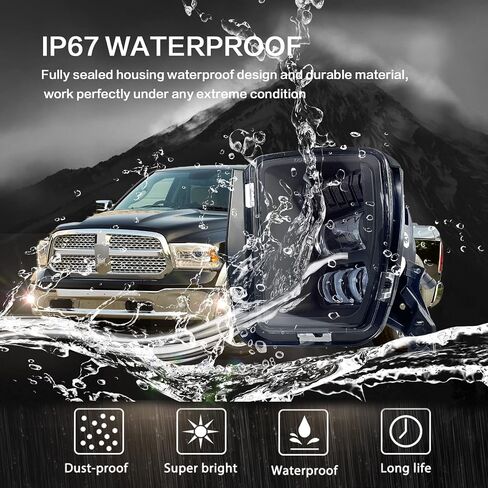 Fog Lights Compatible With 2013-2018 Ram 1500 & 2019-2021 Ram 1500 Classic Pickup Truck, A Pair of Front Bumper Driving Lamps with Smoked Lens in Saudi Arabia