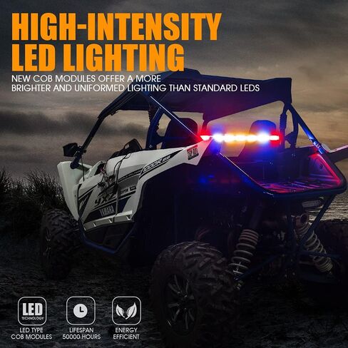 Xprite 30" UTV RZR Chase Strobe Flashing Light Bar, with Brake, Reverse, Turn Signal Function, Rear Safety Lightbar for Polaris XP 1000 900, Can-Am Maverick X3, SxS, Yamaha, ATV, Off Road - RBYYYBR in Saudi Arabia