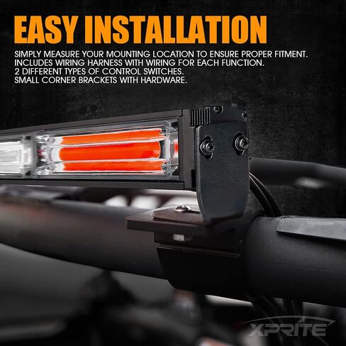 Xprite 30" UTV RZR Chase Strobe Flashing Light Bar, with Brake, Reverse, Turn Signal Function, Rear Safety Lightbar for Polaris XP 1000 900, Can-Am Maverick X3, SxS, Yamaha, ATV, Off Road - RBYYYBR in Saudi Arabia