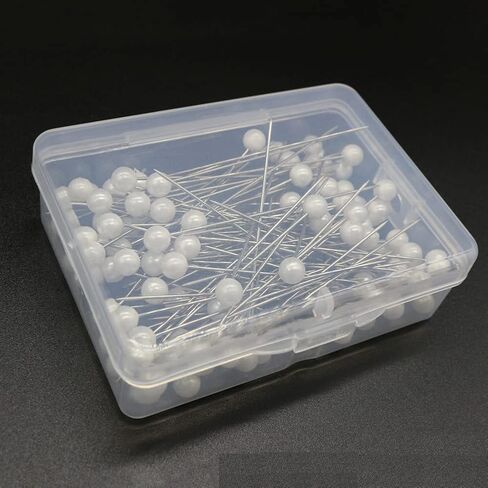 200 قطعة 65 مللي متر طول الأبيض والوردي فو اللؤلؤ رئيس دبابيس الخياطة دبابيس مستقيمة دبابيس اللحف للخياطة ، اللحف ، هدب النسيج DIY بها بنفسك صنع in Kuwait