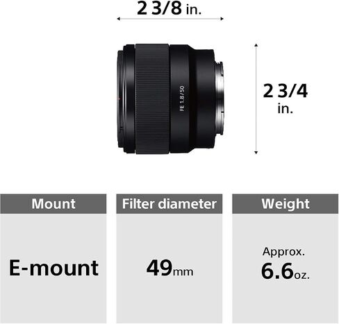 عدسة سوني - FE مقاس 50 مم F1.8 القياسية (SEL50F18F/2) (متجددة) in Saudi Arabia