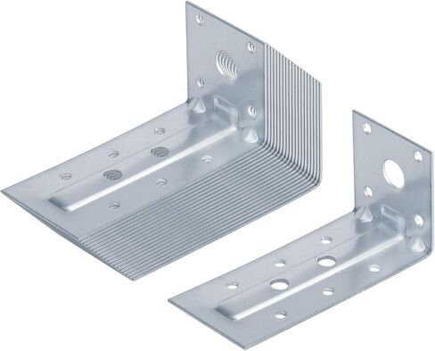 20 PCS 4"L x 1-3/4"W x 1-7/8"H Steel L Right Angle Bracket, Galvanized Metal Joint Corner Braces with Reinforcing Rib, for Wooden Shelves, Raised Bed Garden, Thickness 1.4 mm in Saudi Arabia