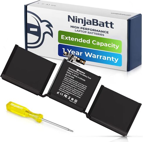 NinjaBatt A1713 A1708 Replacement Battery for MacBook Pro 13-inch A1708 (Late 2016,Mid 2017 Years) - [4781mAh/54.5Wh/11.4V ] in Saudi Arabia