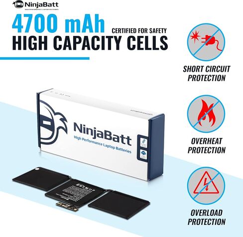 NinjaBatt A1713 A1708 Replacement Battery for MacBook Pro 13-inch A1708 (Late 2016,Mid 2017 Years) - [4781mAh/54.5Wh/11.4V ] in Saudi Arabia