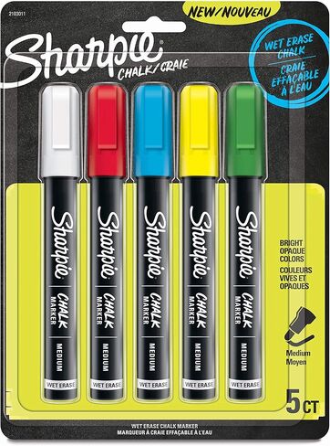 Sharpie Chalk Markers, Wet Erase Markers, Assorted Colors, 5 Count in Saudi Arabia