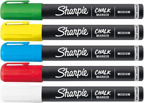 Sharpie Chalk Markers, Wet Erase Markers, Assorted Colors, 5 Count in Saudi Arabia