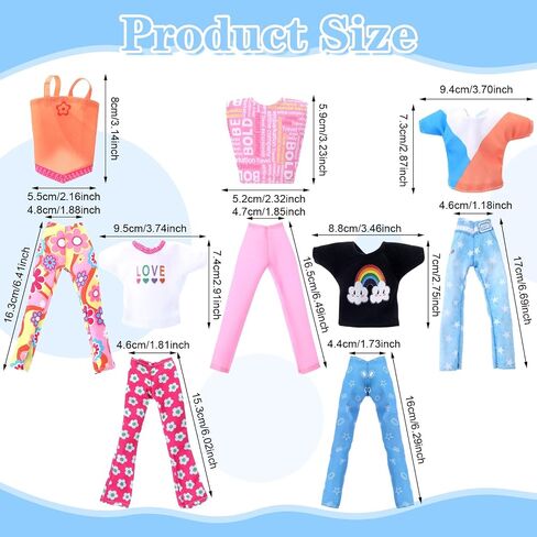 5 Pieces Doll Clothes, 12 Inch Girl Doll Clothes Accessories Cotton Summer Tops Swimwear Robe Doll T Shirt Dress Regular Outfit Doll Clothing (Shorts) in Saudi Arabia