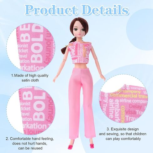 5 Pieces Doll Clothes, 12 Inch Girl Doll Clothes Accessories Cotton Summer Tops Swimwear Robe Doll T Shirt Dress Regular Outfit Doll Clothing (Shorts) in Saudi Arabia