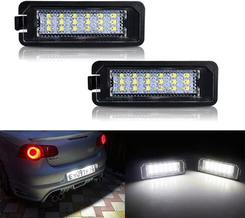 License Plate Lights Rear Tag Light Assembly Fit for Volkswagen VW Golf 4 5 6 GTi CC Rabbit Eos Beetle Porsche Boxster Cayman Cayenne Carrera (Pack of 2,6000k White) in Saudi Arabia