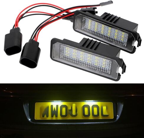 License Plate Lights Rear Tag Light Assembly Fit for Volkswagen VW Golf 4 5 6 GTi CC Rabbit Eos Beetle Porsche Boxster Cayman Cayenne Carrera (Pack of 2,6000k White) in Saudi Arabia