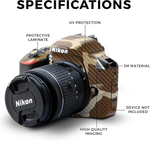 Carbon Fiber Skin Compatible with Nikon D3500 Camera - Aqua Swirl - Premium 3M Vinyl Protective Wrap Decal Cover - Easy to Apply | Crafted in The USA by MightySkins in Saudi Arabia