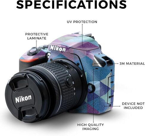Carbon Fiber Skin Compatible with Nikon D3500 Camera - Aqua Swirl - Premium 3M Vinyl Protective Wrap Decal Cover - Easy to Apply | Crafted in The USA by MightySkins in Saudi Arabia