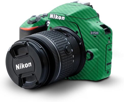 Carbon Fiber Skin Compatible with Nikon D3500 Camera - Solid Green - Premium 3M Vinyl Protective Wrap Decal Cover - Easy to Apply | Crafted in The USA by MightySkins in Kuwait