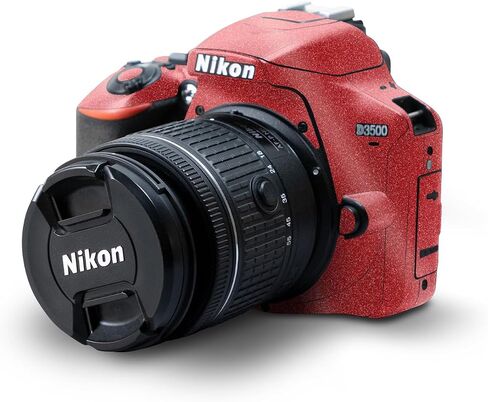 غلاف لامع لامع متوافق مع كاميرا Nikon D3500 - أحمر خالص - غطاء لاصق واقٍ من الفينيل الفاخر 3M - سهل الاستخدام | صُنع في الولايات المتحدة الأمريكية بواسطة MightySkins in Kuwait