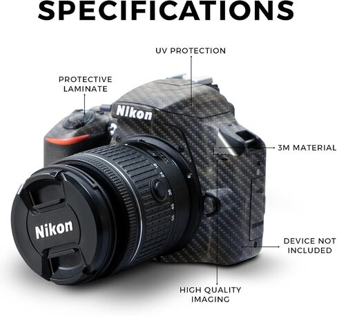 Carbon Fiber Skin Compatible with Nikon D3500 Camera - Bright Night Sky - Premium 3M Vinyl Protective Wrap Decal Cover - Easy to Apply | Crafted in The USA by MightySkins in Saudi Arabia