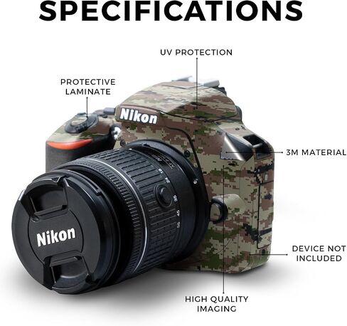 Carbon Fiber Skin Compatible with Nikon D3500 Camera - Bright Night Sky - Premium 3M Vinyl Protective Wrap Decal Cover - Easy to Apply | Crafted in The USA by MightySkins in Saudi Arabia