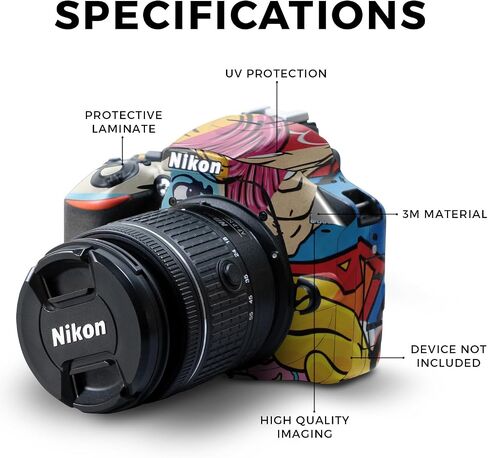 Carbon Fiber Skin Compatible with Nikon D3500 Camera - Bright Night Sky - Premium 3M Vinyl Protective Wrap Decal Cover - Easy to Apply | Crafted in The USA by MightySkins in Saudi Arabia