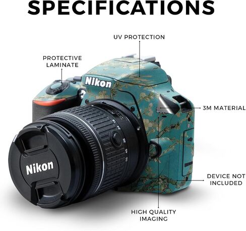 Carbon Fiber Skin Compatible with Nikon D3500 Camera - Solid Green - Premium 3M Vinyl Protective Wrap Decal Cover - Easy to Apply | Crafted in The USA by MightySkins in Kuwait