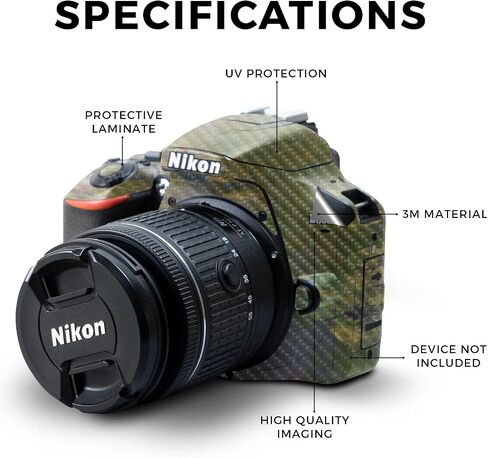 Carbon Fiber Skin Compatible with Nikon D3500 Camera - Artic Camo - Premium 3M Vinyl Protective Wrap Decal Cover - Easy to Apply | Crafted in The USA by MightySkins in Saudi Arabia