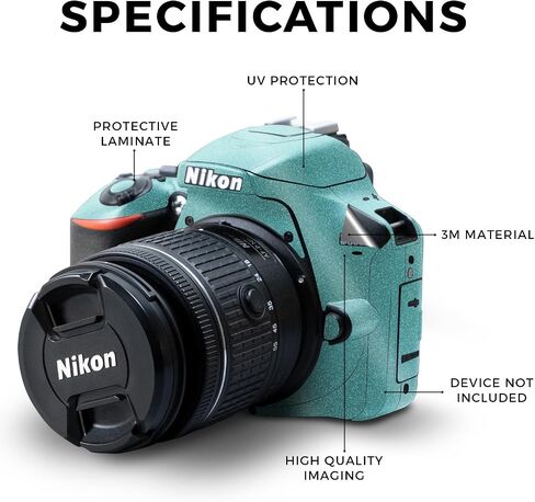 Carbon Fiber Skin Compatible with Nikon D3500 Camera - Solid Green - Premium 3M Vinyl Protective Wrap Decal Cover - Easy to Apply | Crafted in The USA by MightySkins in Kuwait