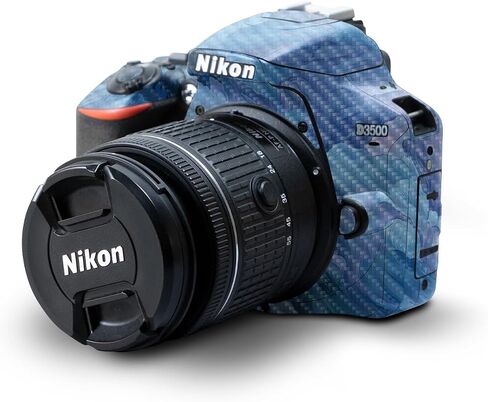 Carbon Fiber Skin Compatible with Nikon D3500 Camera - Black Wall - Premium 3M Vinyl Protective Wrap Decal Cover - Easy to Apply | Crafted in The USA by MightySkins in Saudi Arabia