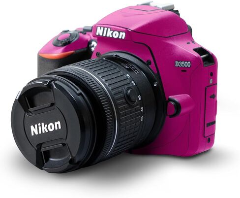 غلاف لامع لامع متوافق مع كاميرا Nikon D3500 - أحمر خالص - غطاء لاصق واقٍ من الفينيل الفاخر 3M - سهل الاستخدام | صُنع في الولايات المتحدة الأمريكية بواسطة MightySkins in Kuwait