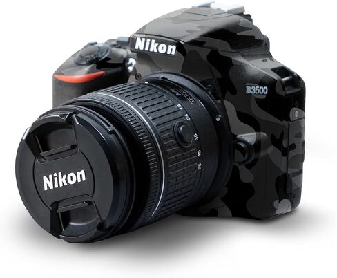 غلاف لامع لامع متوافق مع كاميرا Nikon D3500 - أحمر خالص - غطاء لاصق واقٍ من الفينيل الفاخر 3M - سهل الاستخدام | صُنع في الولايات المتحدة الأمريكية بواسطة MightySkins in Kuwait